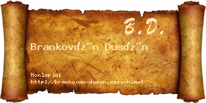 Brankován Dusán névjegykártya